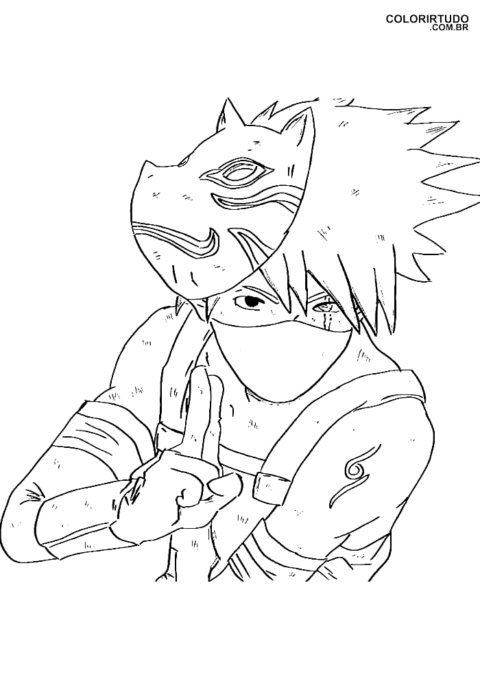 Dibujos para colorear de Naruto Kakashi Anbu