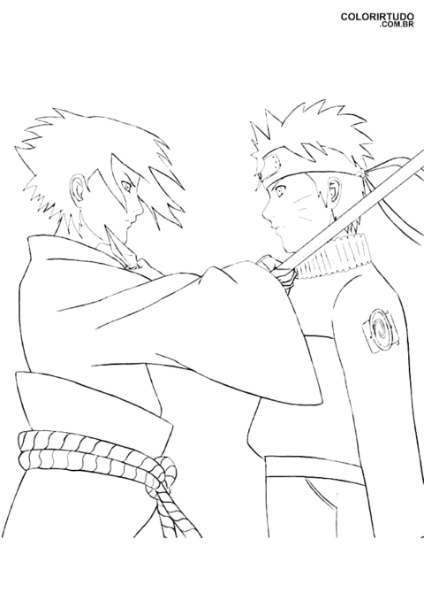Zdjęcie Sasuke do pokolorowania z Naruto