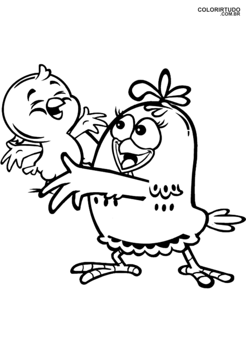 Geschilderde kip kleurplaat