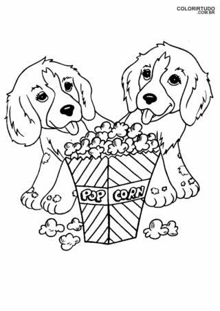 Página para colorear de cachorro