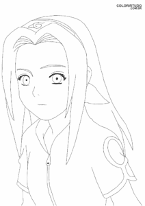 Imagem Sakura Para Colorir