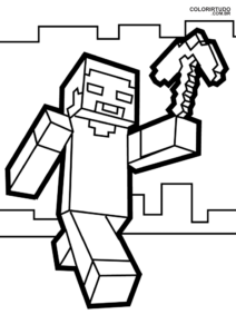 Coloriages Minecraft Pioche