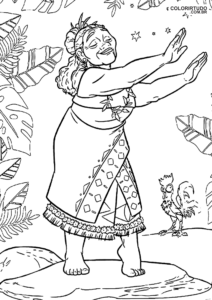 Pagina da colorare di Moana Nonna