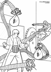 Dibujos para colorear de Spiderman y Doctor Octopus
