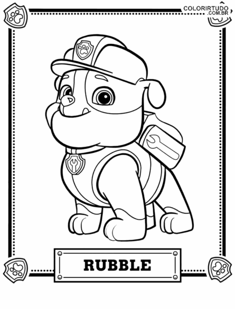 Rubble Patrulha Canina Para Colorir