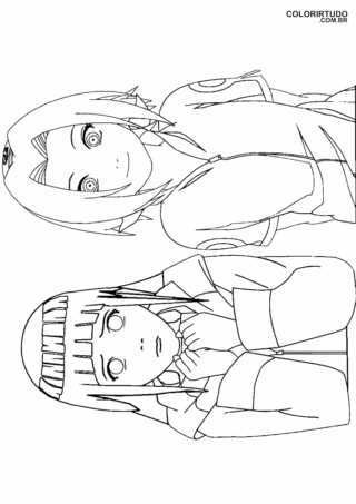 Sakura e Hinata da stampare e colorare