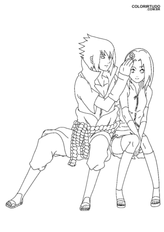Pagine da colorare di Sasuke e Sakura