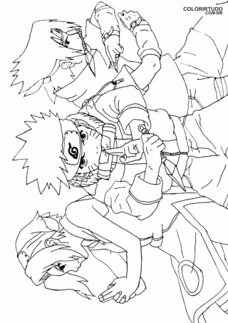 Sasuke e il Team 7 da colorare
