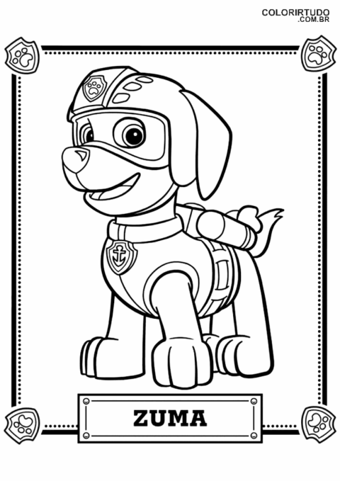 Zuma Patrulha Canina Para Colorir