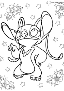 Angel Stitch Para Colorir