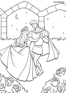 Página para colorear de La Bella Durmiente