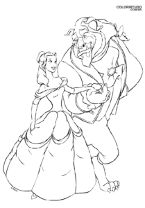 Dibujos para colorear de La Bella y la Bestia