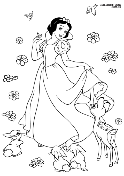 Branca De Neve Colorir E Imprimir