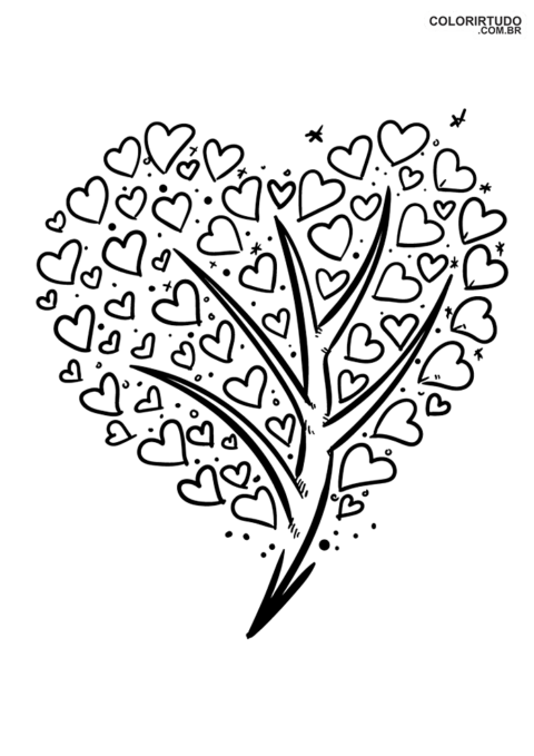 Coracao Fofo De Colorir