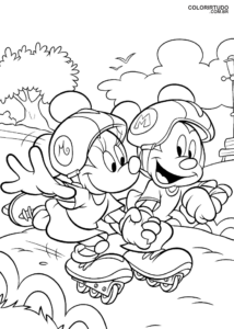 Desenho Colorir Mickey E Minnie