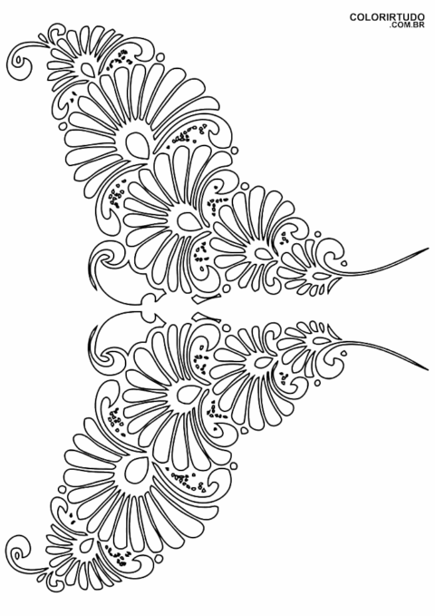 Desenho De Flores E Borboletas Para Colorir