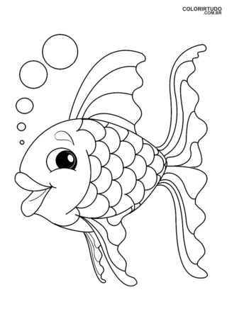 Página para colorear de peces