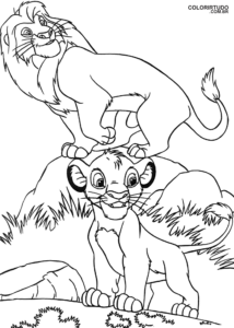 Pagina da colorare del Re Leone