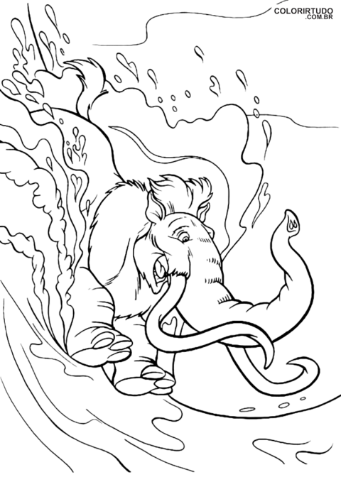 Páginas para colorear de la Era de Hielo para imprimir