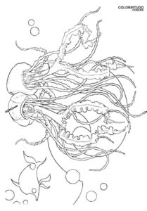 Dibujo de película de dibujo asustar a los tiburones para colorear e imprimir