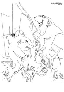 Dibujo de película asusta a los tiburones para pintar