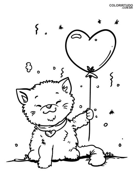 Kattunge fargeleggingstegning