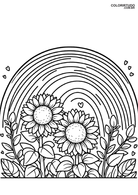 Desenho Girassois Para Pintar