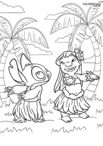 Pagina da colorare di Lilo Stitch