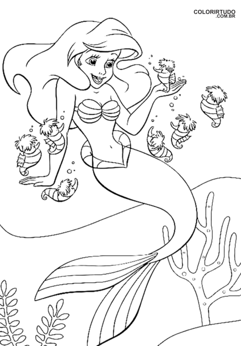 Mermaid Ariel Coloring Page Mermaid Ariel Coloring Page