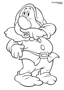 Dwarfs Sneeze Arrow Coloring Page
