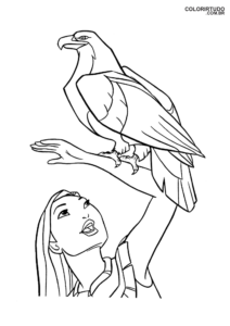 Dibujo de Pocahontas para pintar e imprimir