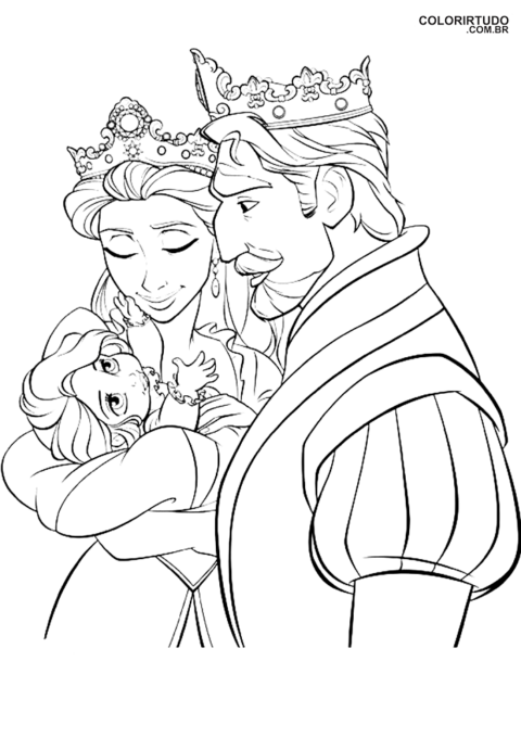 Desenho Rapunzel Flynn Enrolados Colorir Amor