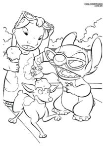 Páginas para colorear de Lilo y Stitch para imprimir