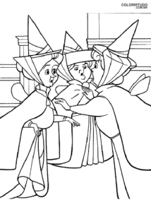 Figuras de hadas de la bella durmiente para colorear
