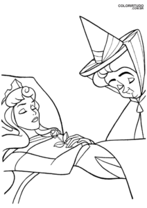 Figura de la Bella Durmiente para colorear