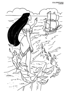 figure of Pocahontas to paint and print