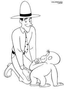Figur „Curious George“ zum Ausmalen und Ausdrucken