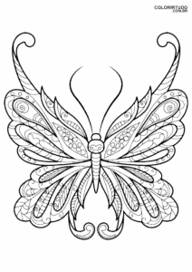 Página para colorear de mariposas