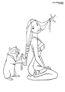 Imagen de Pocahontas para colorear e imprimir