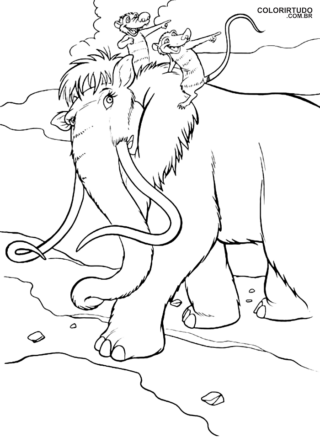 Eiszeit-Bild zum Ausmalen und Ausdrucken