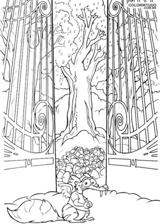 Eiszeit-Bild zum Ausmalen und Ausdrucken