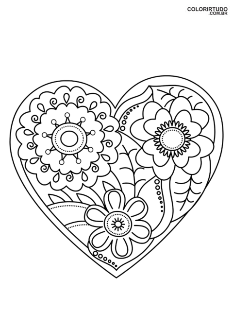 Mandala Dia Dos Namorados Para Pintar