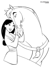 Mulan facile à colorer