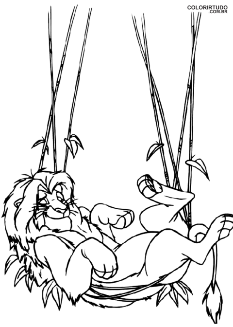 Løvenes konge å fargelegge og trykke