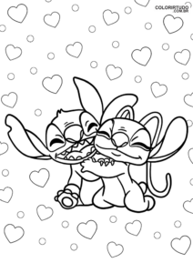 Stitch E Angel Para Colorir E Imprimir