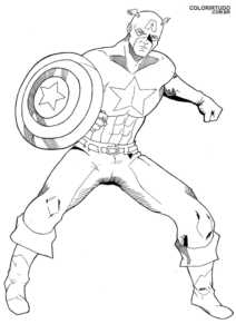 Capitao America Desenho Colorir