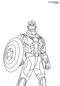 Capitán América para imprimir y colorear 1