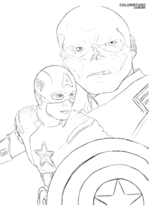 Capitán América para imprimir y colorear