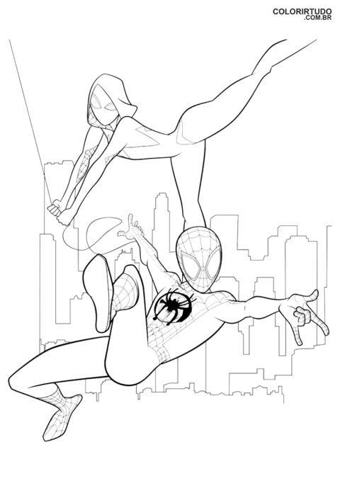 Spider-Man Into The Spider-Verse Coloring Pages To Print