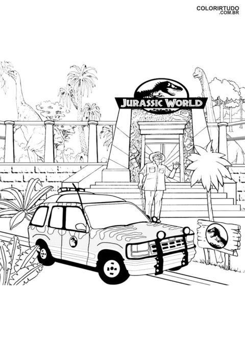 Jurassic Park drawing to paint